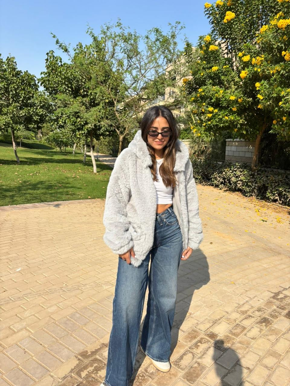 Grey fur jacket (one size)