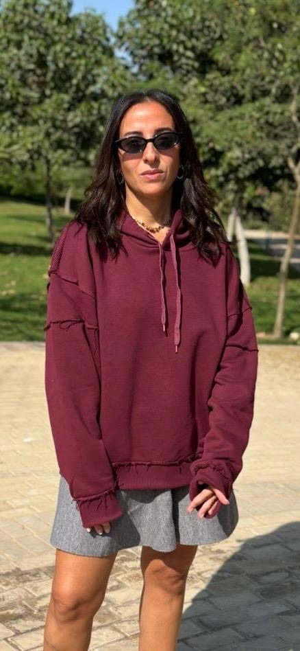 Burgundy hoodie (one size)