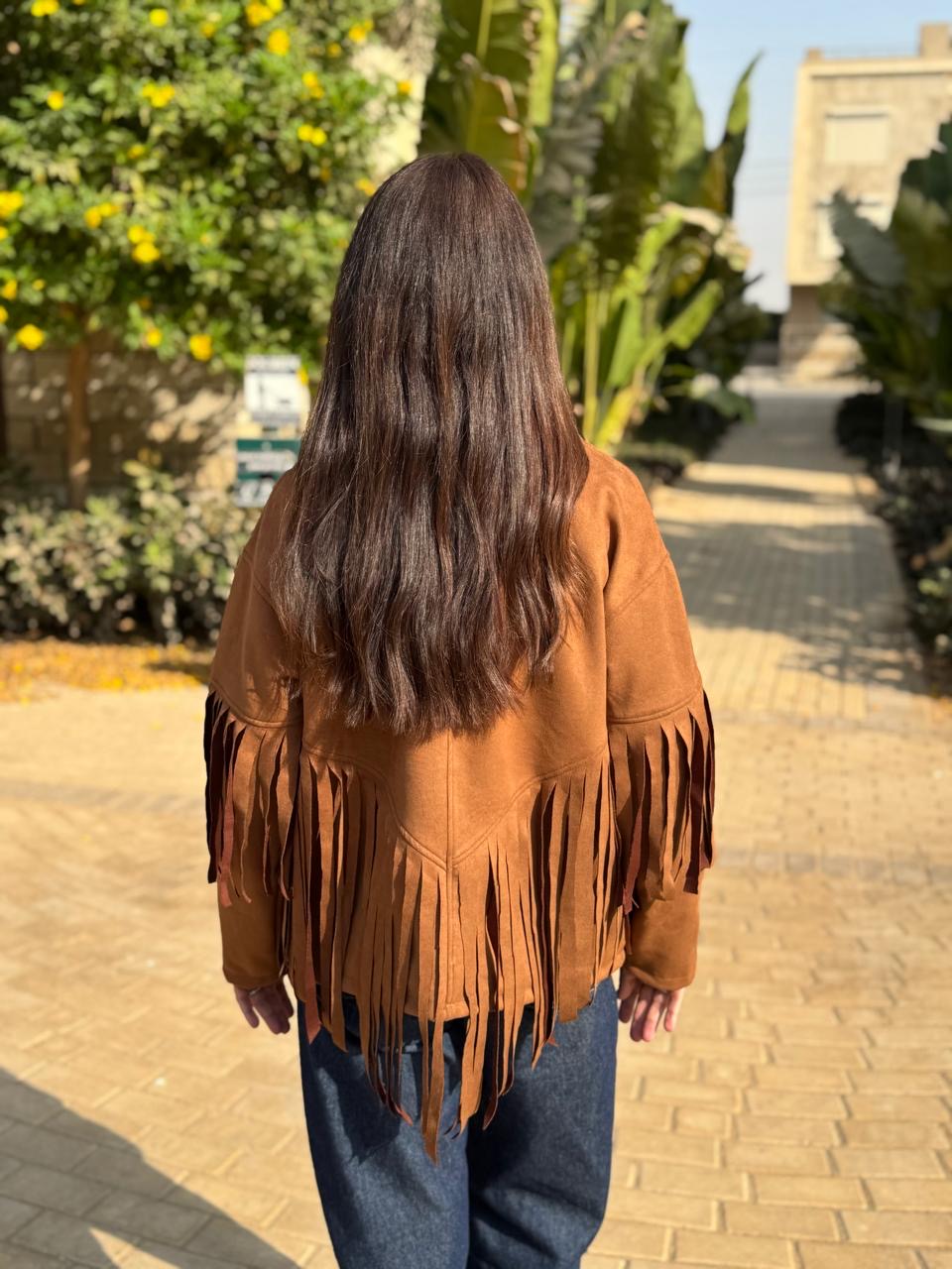 Brown fringe jacket