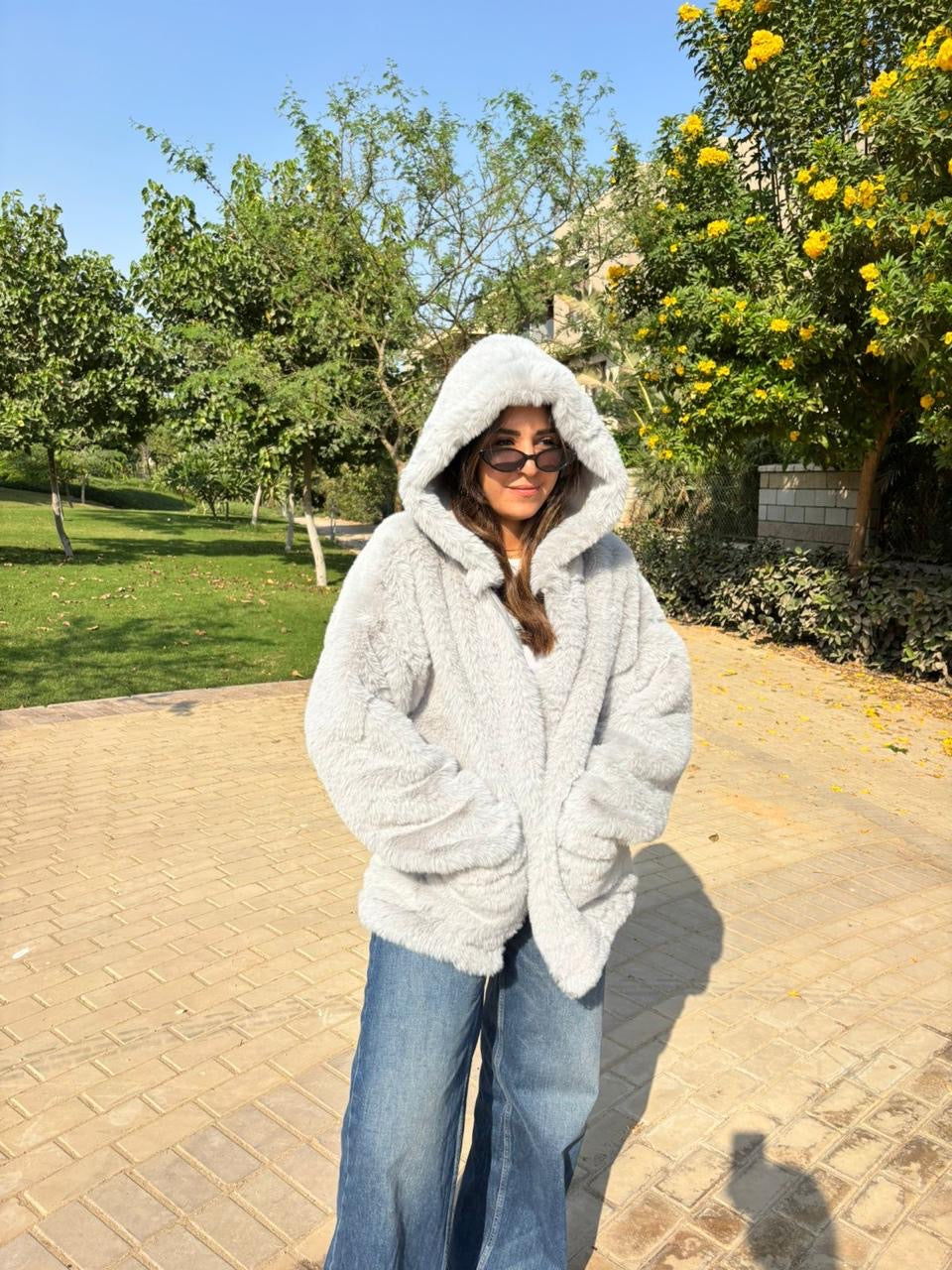 Grey fur jacket (one size)