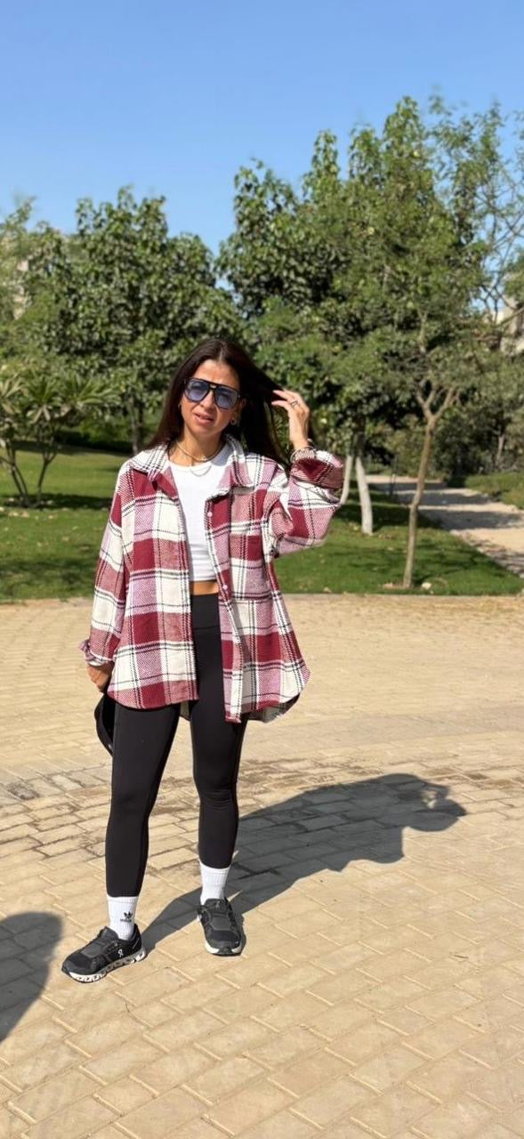 Plaid shacket (one size)
