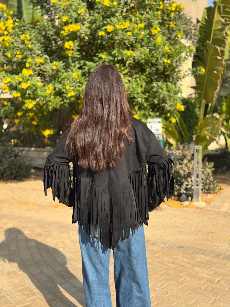 Black fringe jacket
