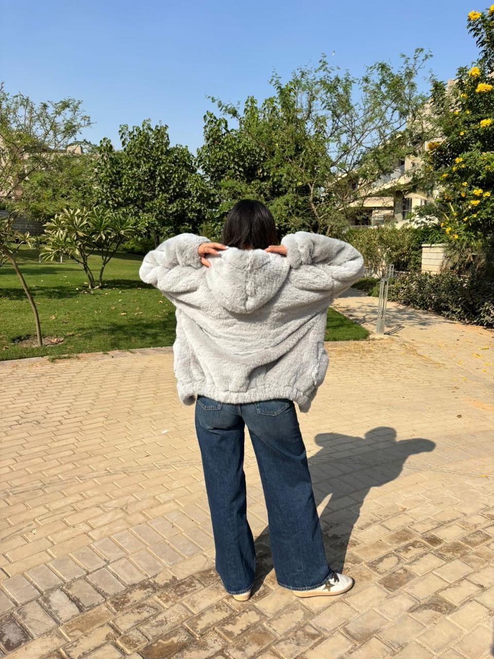 Grey fur jacket (one size)