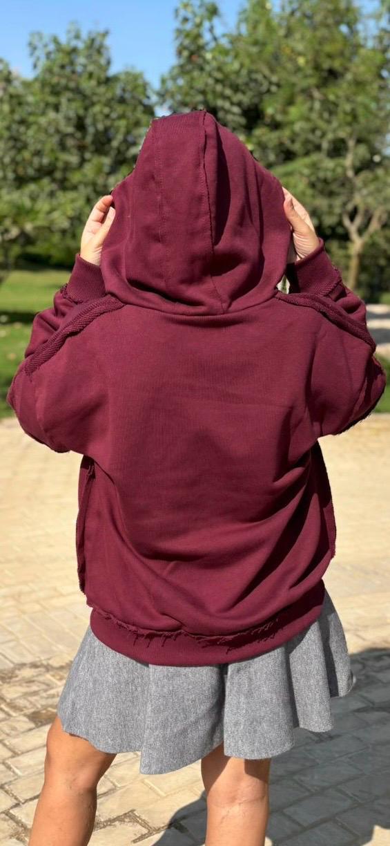 Burgundy hoodie (one size)