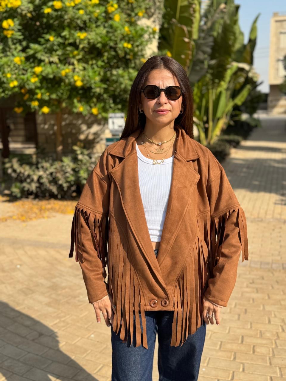 Brown fringe jacket